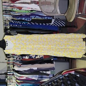 Sold****Lands end size small lemon graphic maxi dress